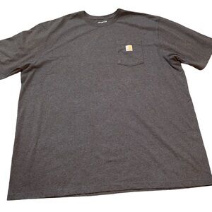 Carhartt Shirt Mens 3XL Gray Casual Loose Fit Pocket Short Sleeve Crew Neck